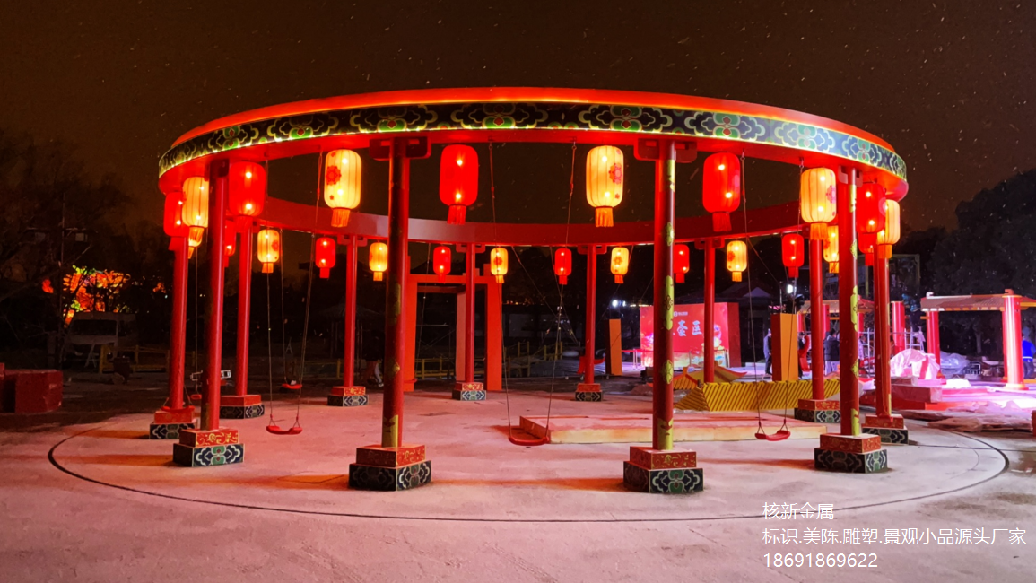 陕西西安大唐芙蓉园户外金属美陈丨深化设计、制作、安装