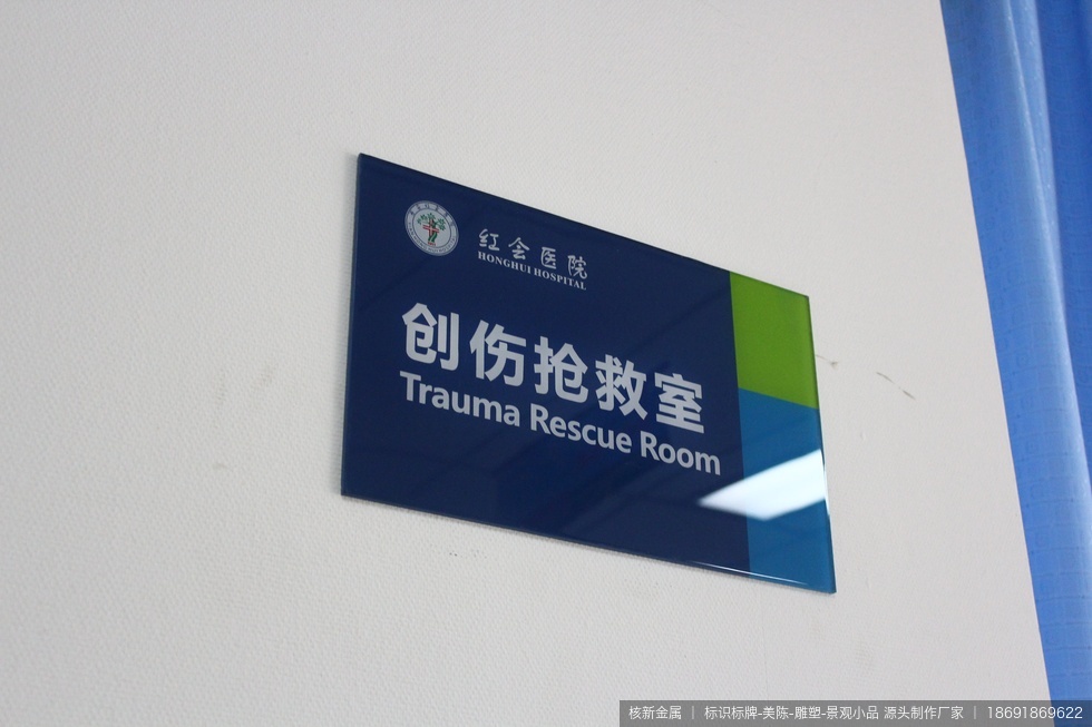 西安红会医院标识标牌制作安装项目 - 图02 西安红会医院标识标牌制作安装项目现场实拍图02-从白天视角观察标识标牌外观表现,便于判断尺寸比例和安装位置是否协调。